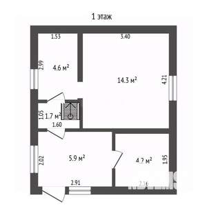 Дом 49м², 2-этажный, участок 5 сот.