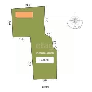 Дом 44м², 1-этажный, участок 9 сот.