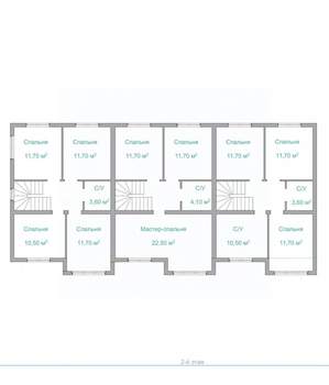 Таунхаус 150м², 2-этажный, участок 2 сот.