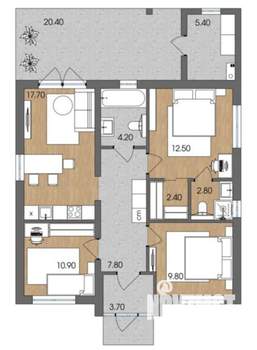 Дом 100м², 1-этажный, участок 6 сот.