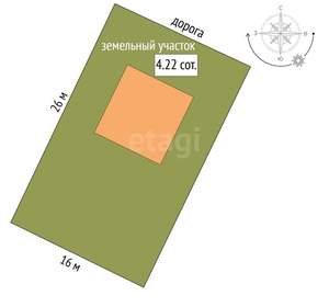 Дом 64м², 1-этажный, участок 4 сот.