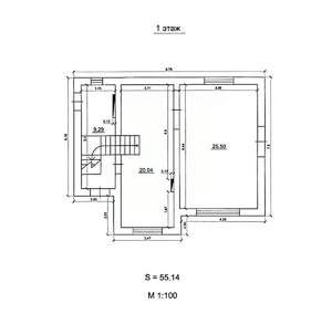 Дом 115м², 2-этажный, участок 8 сот.  