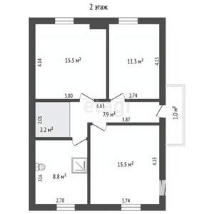 Дом 126м², 2-этажный, участок 7 сот.  