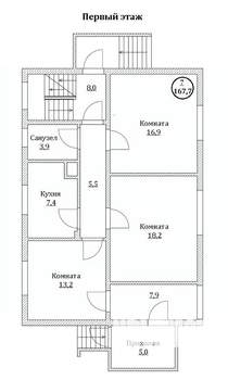 Дом 147м², 2-этажный, участок 8 сот.  