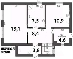 Дом 115м², 2-этажный, участок 3 сот.  