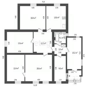 Дом 130м², 1-этажный, участок 7 сот.  