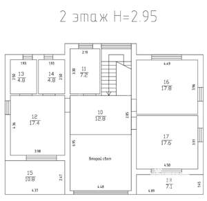 Дом 241м², 2-этажный, участок 6 сот.  