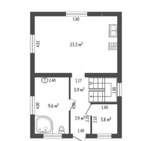 Дом 109м&sup2;, 2-этажный, участок 3 сот.  