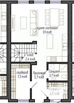 Таунхаус 159м², 3-этажный, участок 2 сот.  