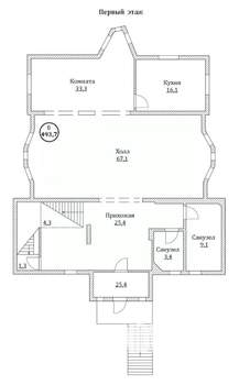 Дом 520м², 3-этажный, участок 6 сот.  