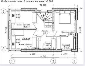 Дом 144м&sup2;, 3-этажный, участок 3 сот.  