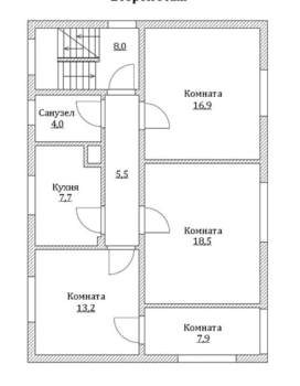 Дом 147м², 2-этажный, участок 8 сот.  