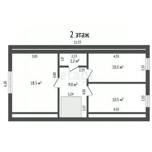 Дом 110м&sup2;, 2-этажный, участок 6 сот.  