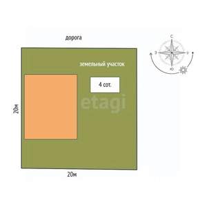 Дом 156м², 2-этажный, участок 4 сот.  
