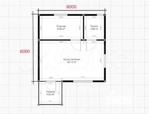 Дом 36м&sup2;, 1-этажный, участок 6 сот.  