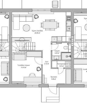 Дом 136м&sup2;, 2-этажный, участок 2 сот.  