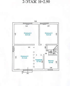 Дом 182м², 2-этажный, участок 3 сот.  