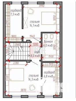 Таунхаус 160м², 3-этажный, участок 2 сот.  