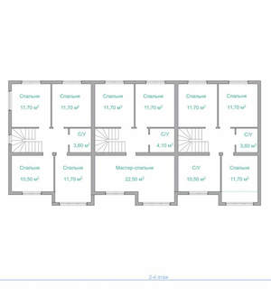 Дом 150м&sup2;, 2-этажный, участок 2 сот.  
