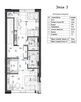 Таунхаус 260м², 3-этажный, участок 3 сот.  