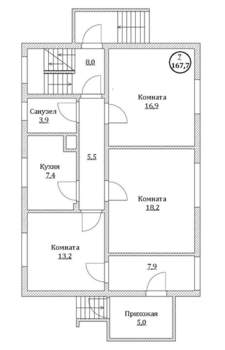 Дом 147м², 2-этажный, участок 8 сот.  