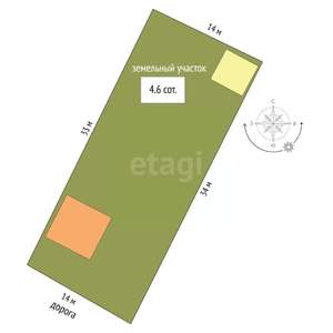 Дом 48м², 2-этажный, участок 4 сот.  