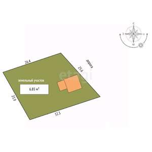 Дом 33м², 1-этажный, участок 7 сот.  