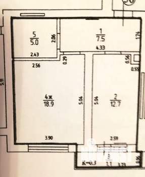 1-к квартира, на длительный срок, 44м2, 5/10 этаж