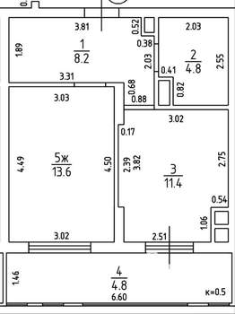 1-к квартира, на длительный срок, 38м2, 8/16 этаж