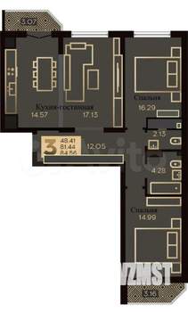 2-к квартира, посуточно, 80м2, 1/10 этаж