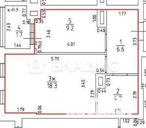1-к квартира, на длительный срок, 39м2, 2/9 этаж