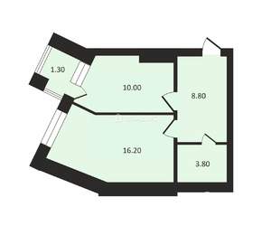 1-к квартира, на длительный срок, 39м2, 4/8 этаж