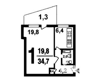 1-к квартира, на длительный срок, 33м2, 9/9 этаж