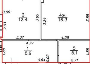 1-к квартира, на длительный срок, 43м2, 6/9 этаж