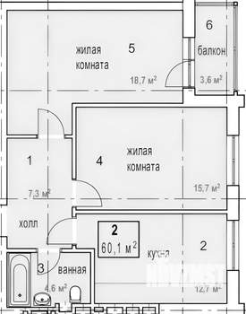 2-к квартира, на длительный срок, 60м2, 8/11 этаж