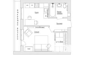 1-к квартира, посуточно, 40м2, 6/12 этаж