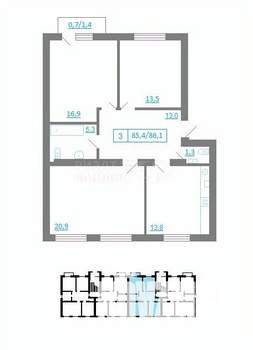3-к квартира, на длительный срок, 85м2, 1/3 этаж