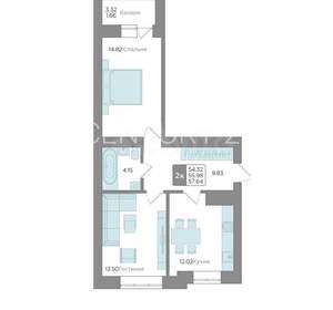 2-к квартира, на длительный срок, 57м2, 7/9 этаж