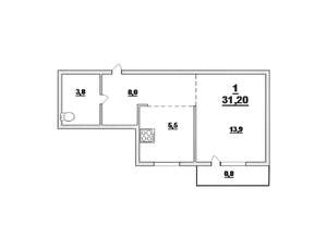 1-к квартира, на длительный срок, 32м2, 2/5 этаж