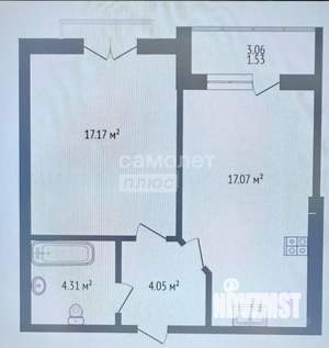 1-к квартира, вторичка, 43м2, 4/9 этаж