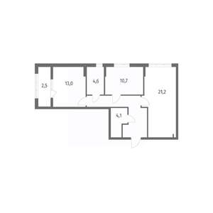 2-к квартира, вторичка, 69м2, 8/8 этаж