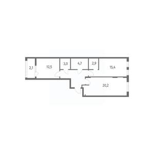 2-к квартира, строящийся дом, 70м2, 7/8 этаж