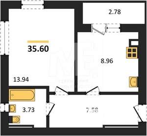 1-к квартира, вторичка, 36м2, 6/10 этаж