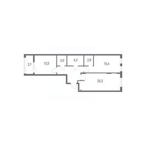 2-к квартира, вторичка, 70м2, 6/8 этаж