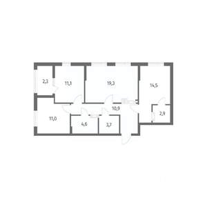 3-к квартира, вторичка, 80м2, 3/8 этаж