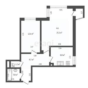 2-к квартира, вторичка, 60м2, 3/17 этаж