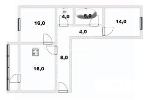 2-к квартира, вторичка, 64м2, 8/8 этаж