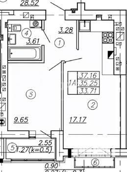 1-к квартира, вторичка, 35м2, 10/10 этаж