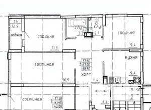 3-к квартира, вторичка, 69м2, 4/9 этаж