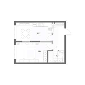 1-к квартира, строящийся дом, 42м2, 5/8 этаж